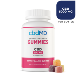 cbdMD, CBD Gummies, Broad Spectrum THC-Free, 60ct, 6000mg CBD